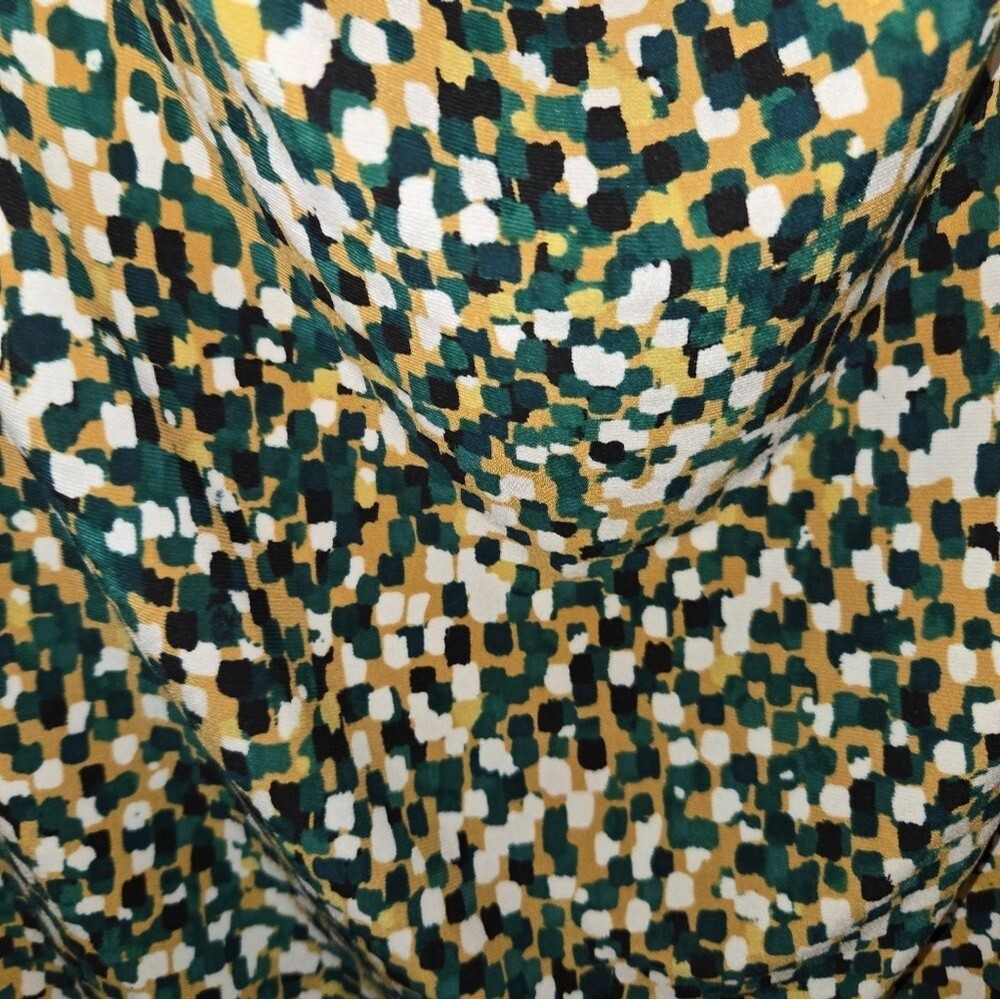 Kasper Green Gold Multi Print Stretch Sleeveless Blouse Tank Top - Picture 4 of 9